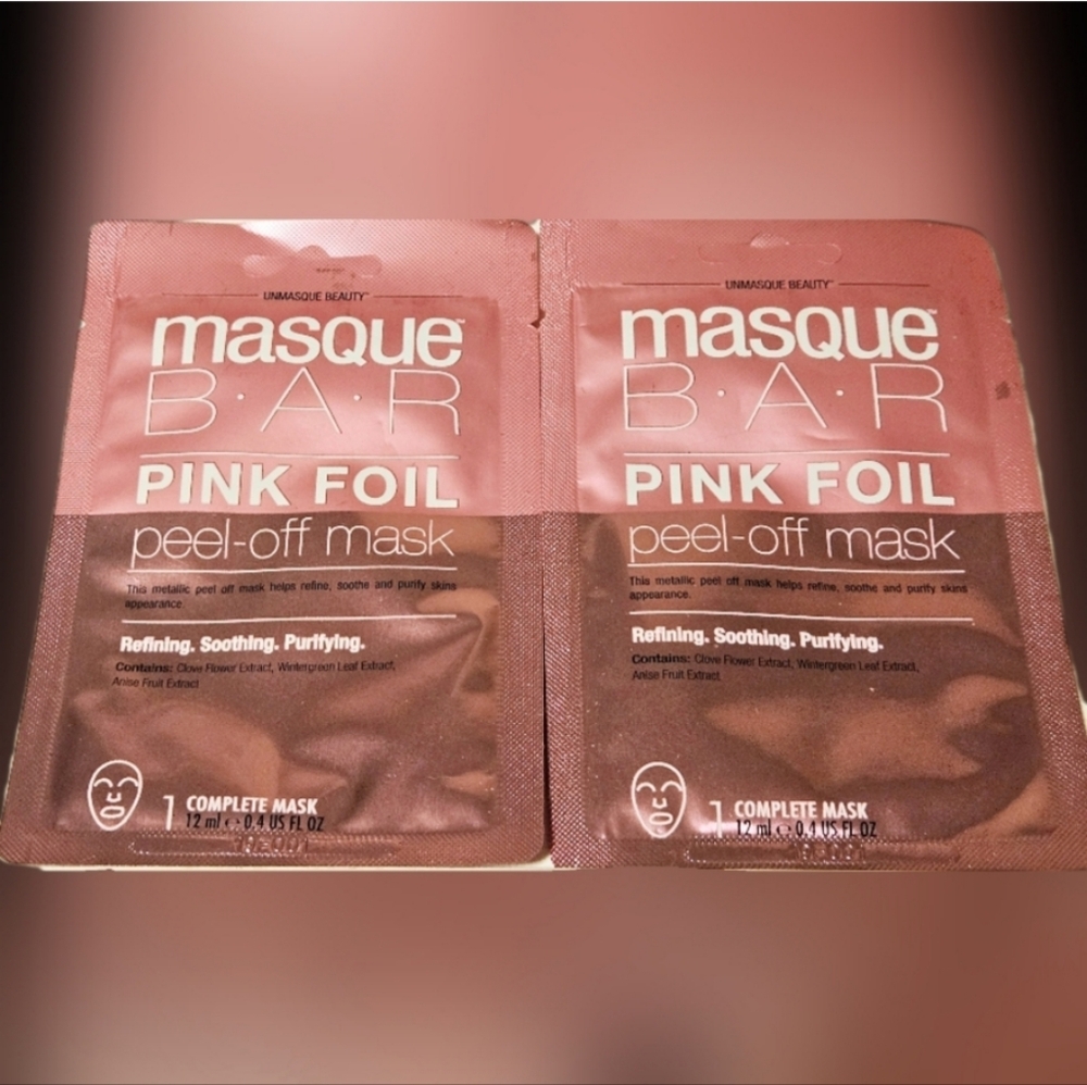 NWT 》2× MASQUE BAR PINK FOIL PEEL OFF MASKS!